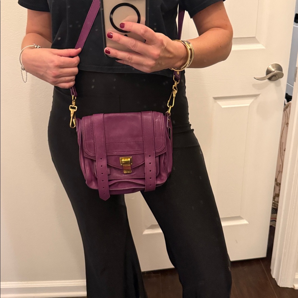 Proenza Schouler Purple Crossbody Bag with Gold Hardware